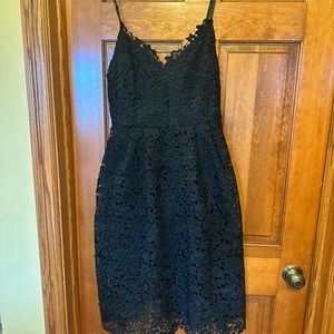 Black lace spaghetti strap dress by Astr the label